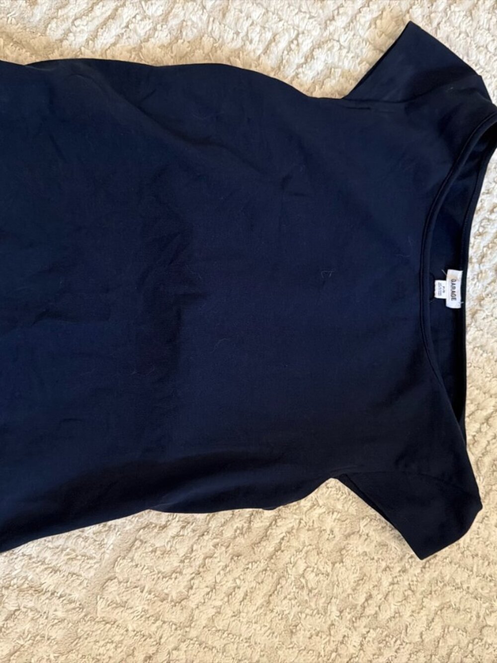 Garage Cap Sleeve Tee Navy Open Back Tie Top Size XS